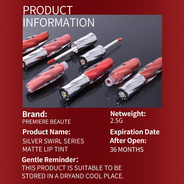 Premiere Beaute PB Velvet Matte Lip Tint Silver Swirl Series Tahan Lama Lipstik Lipcream